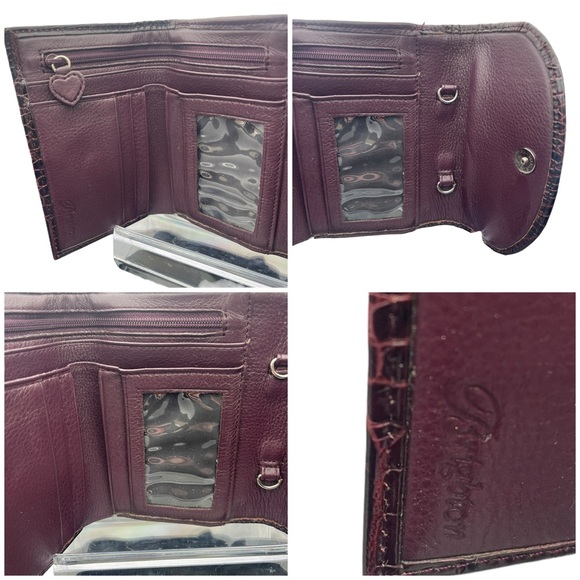 Brighton Brown/Burgundy Colored Trifold Compact Wallet - Picture 11 of 12